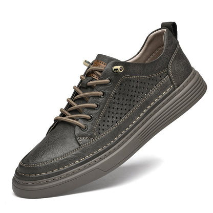 Mens Cowhide Casual Retro Breathable Shoes