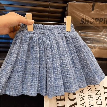 Girl's chic two-piece set: jacket and skirt