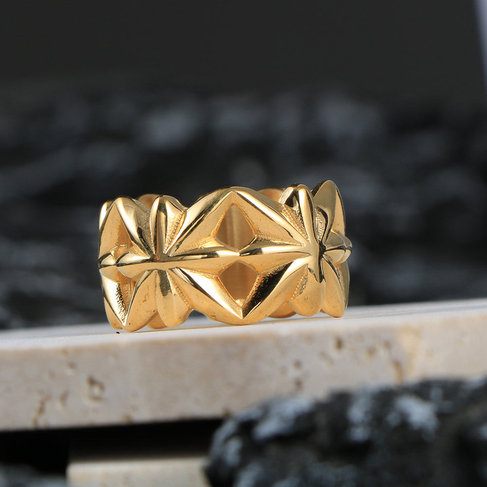 retro hollow pattern ring