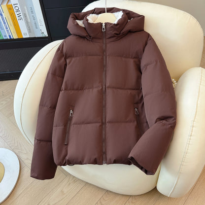 Womens Winter Hooded Short Puffer Jacket