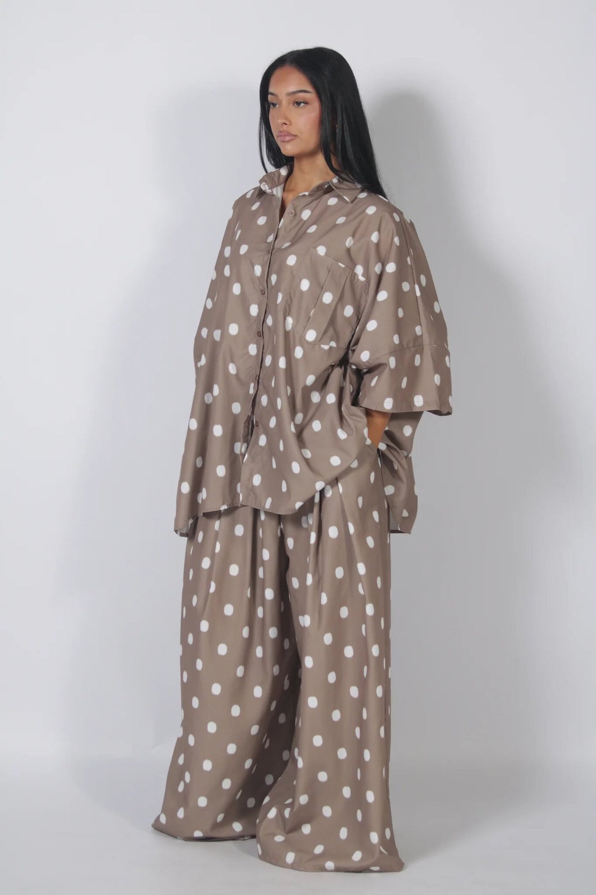 Retro Polka Dot Shirt and Pants Set