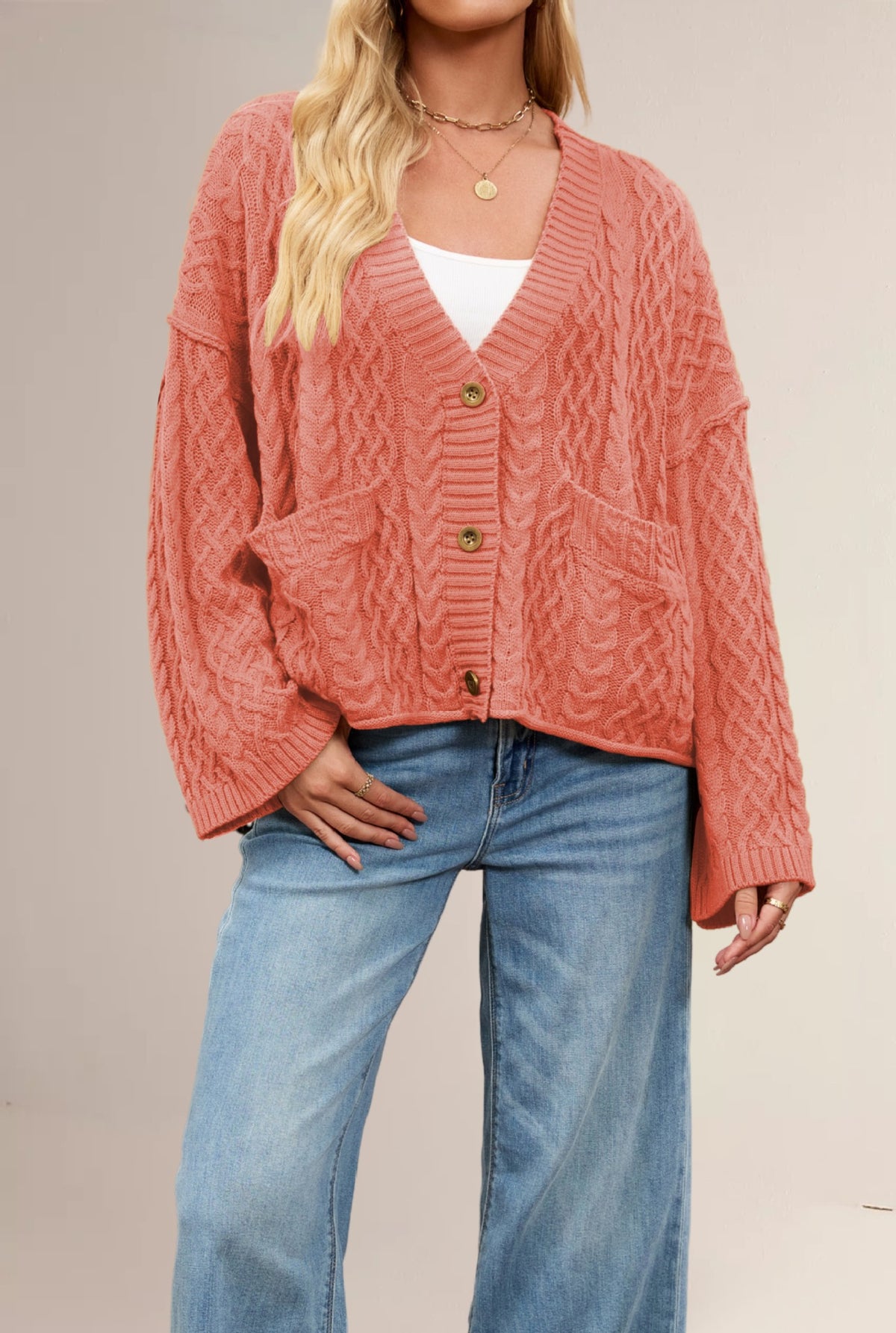 Womens Loose Knitted Cardigan