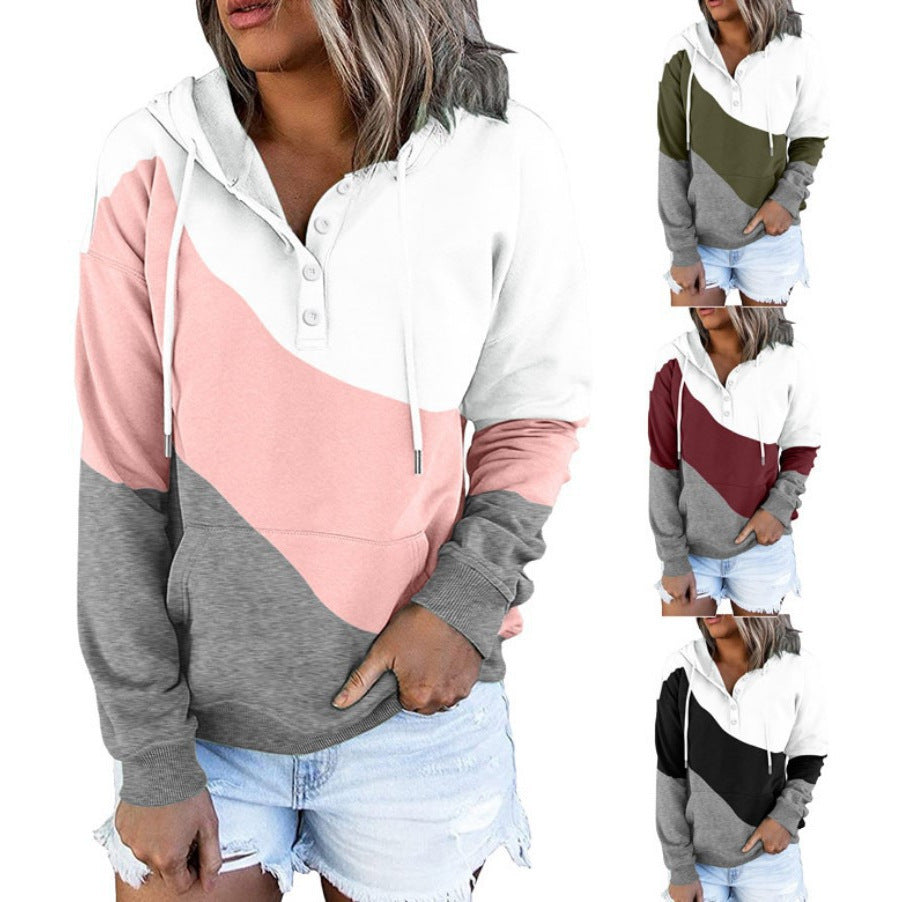 Colorblock casual hoodie voor dames