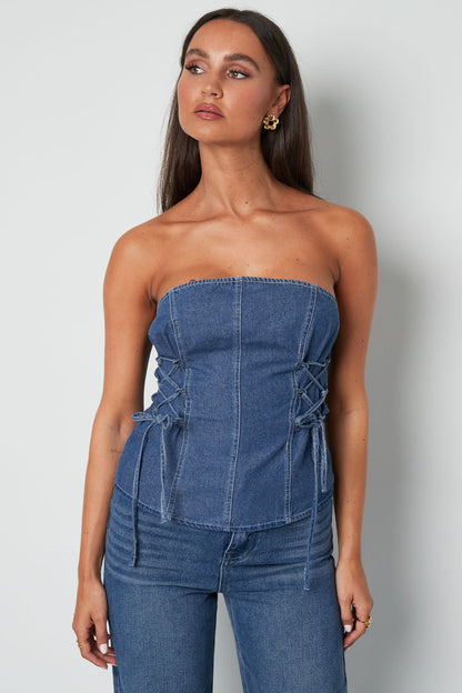 Denim kanten tubetop