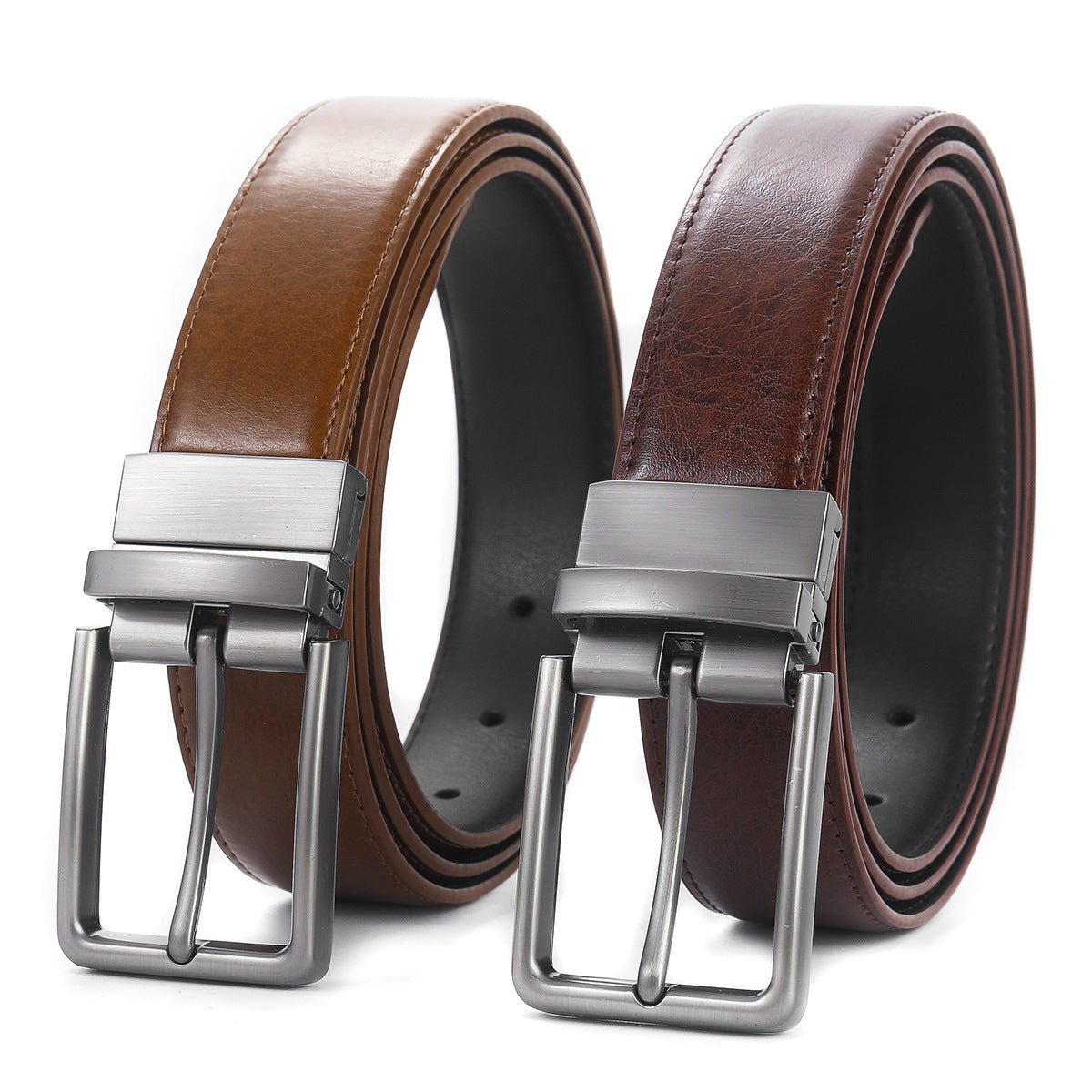 Men's two-layer cowhide belt