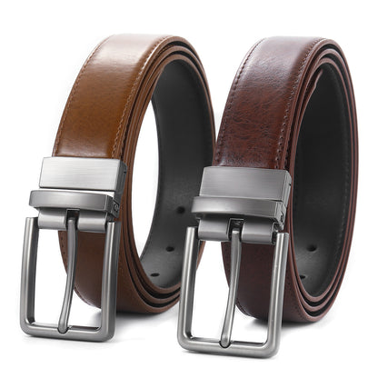 Men's two-layer cowhide belt
