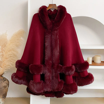 Cashmere knitted cardigan shawl cape coat