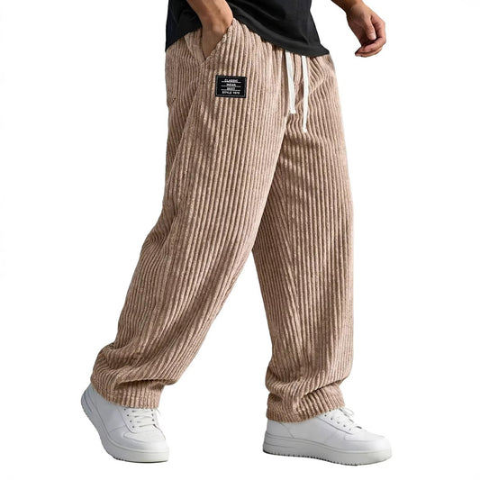 Mens Embroidered Straight Leg Casual Pants