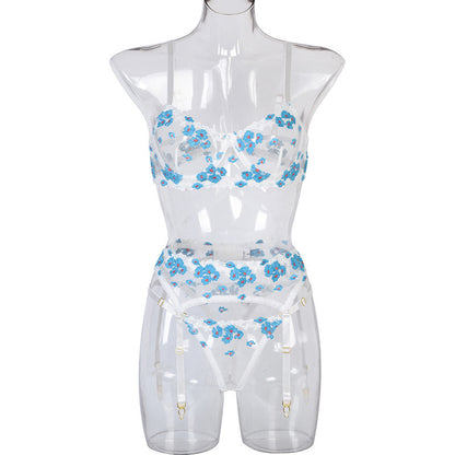 Mini Flowers Stalen Ring Borduurwerk Driedelige Set