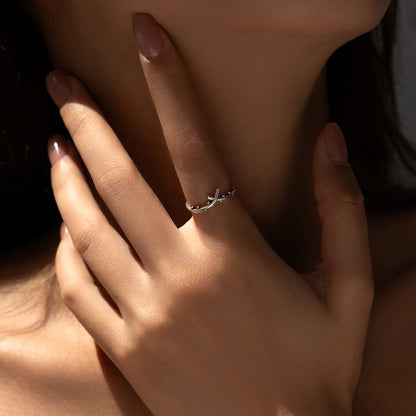 S925 Zilveren Kruis Olijftak Ring