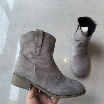 Comfortable Low-Heeled Boots in Large Sizes 40-48, Trendy Low-Cut Women's Boots, Trendy Martin Boots