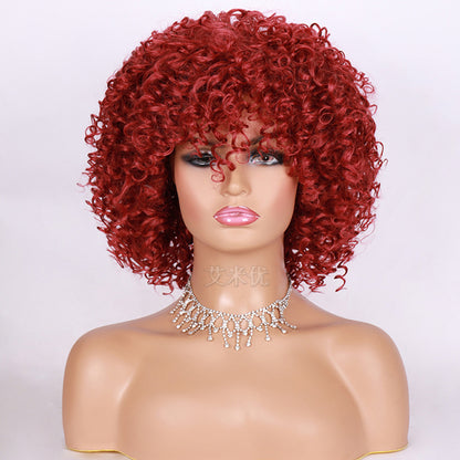 Synthetische pruik met krullen