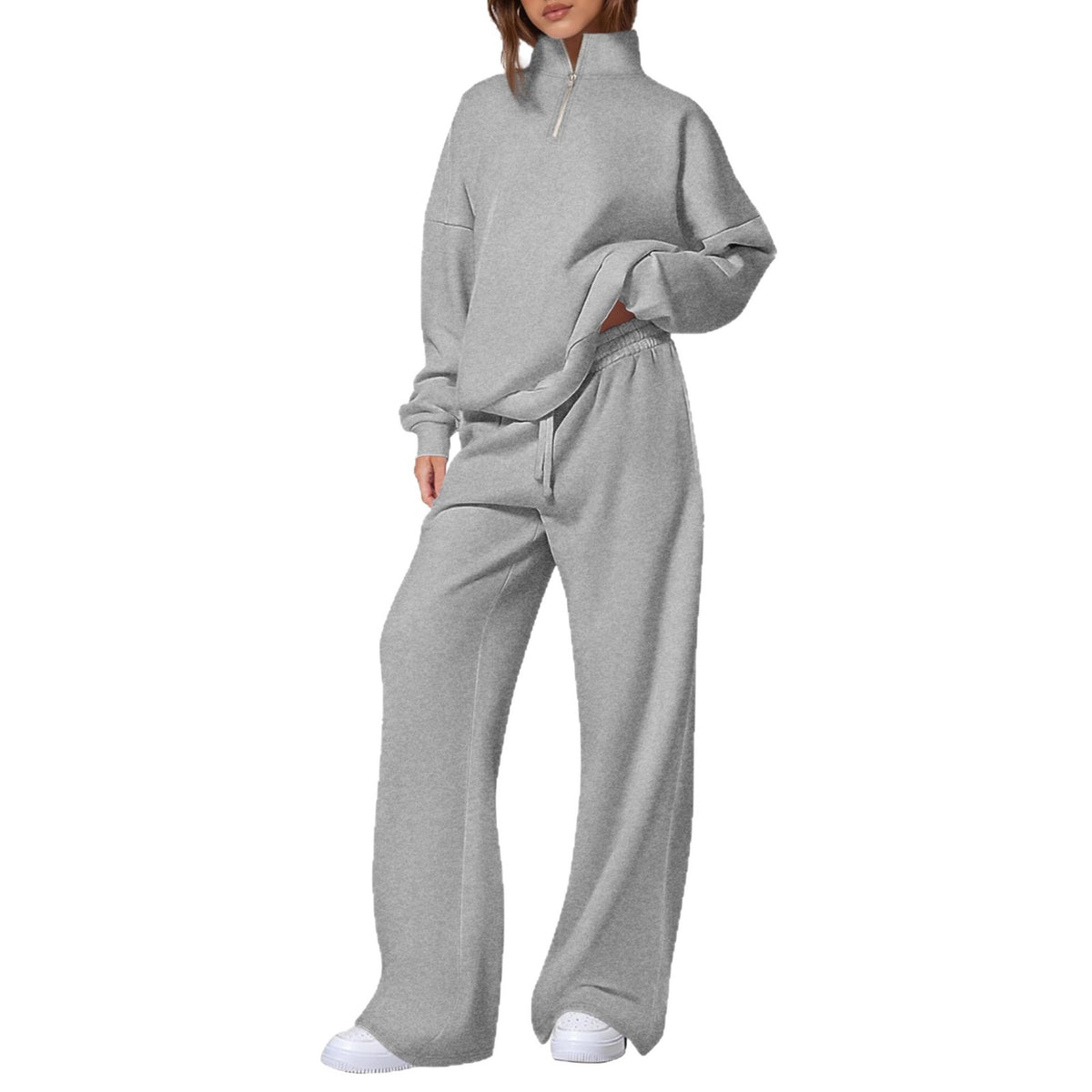 Women's Half-Zip Sweatshirt and Pants Set