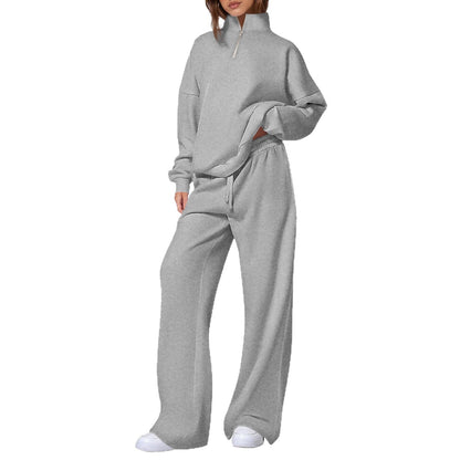 Women's Half-Zip Sweatshirt and Pants Set