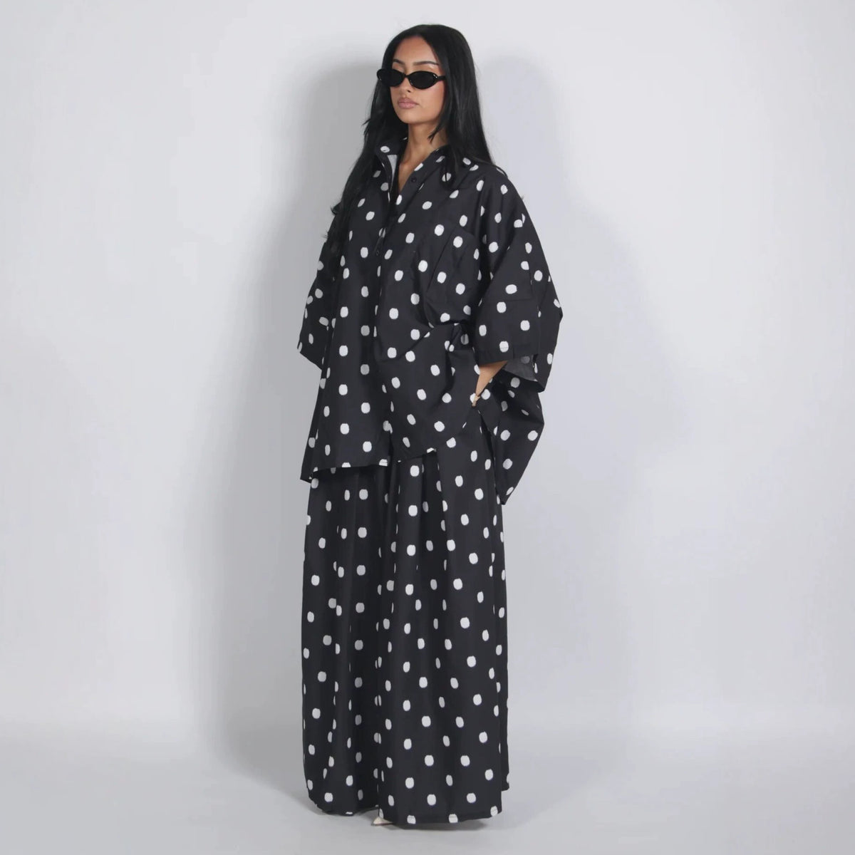 Retro Polka Dot Shirt and Pants Set