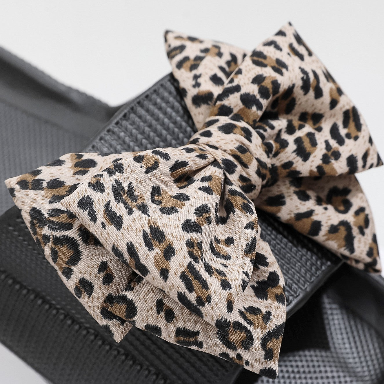 Women's Leopard Print Bow EVA Sandals