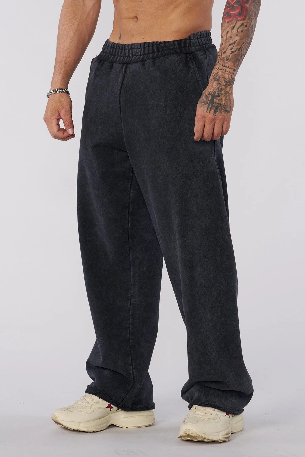 Men?s Loose Fit Straight-Leg Jogger Cotton Gym Pants