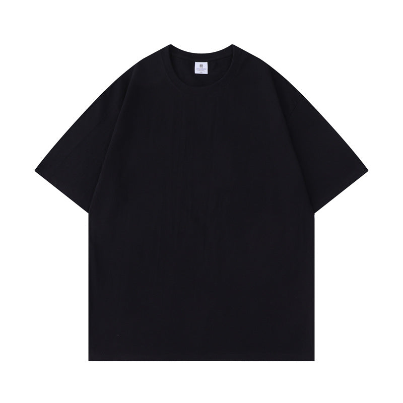 small neckline cotton loose short sleeve solid color bottoming T-shirt