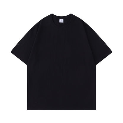 small neckline cotton loose short sleeve solid color bottoming T-shirt