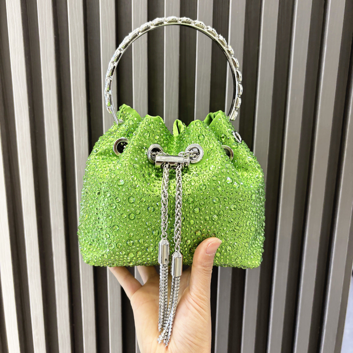 Diamond Crystal Bucket Bag