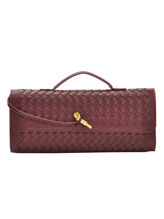Soft Handmade Woven PU Leather Organ Crossbody Bag