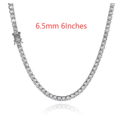 S925 Zilveren Moissanite Enkelrijige Tennisketting Unisex