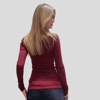 Womens Lace Detail Slim Fit Long Sleeve Shirt