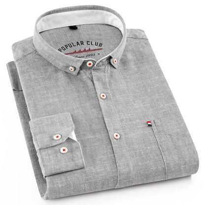 Men's Cotton Linen Square Collar Long Sleeve Cardigan