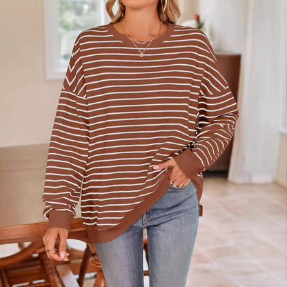 Oversized Striped Long Sleeve Dress