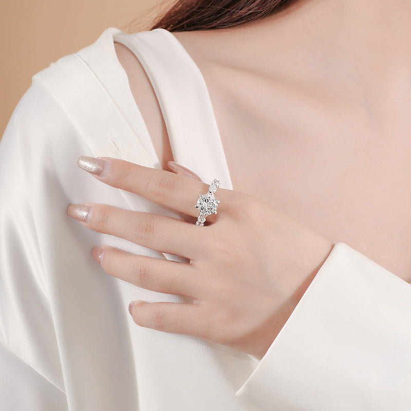 Damilla ring met 4 karaat moissanite in s925 sterling zilver