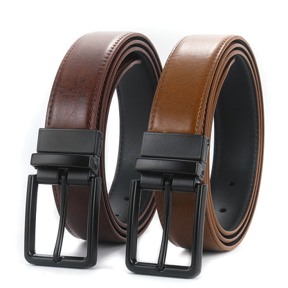 Men's two-layer cowhide belt
