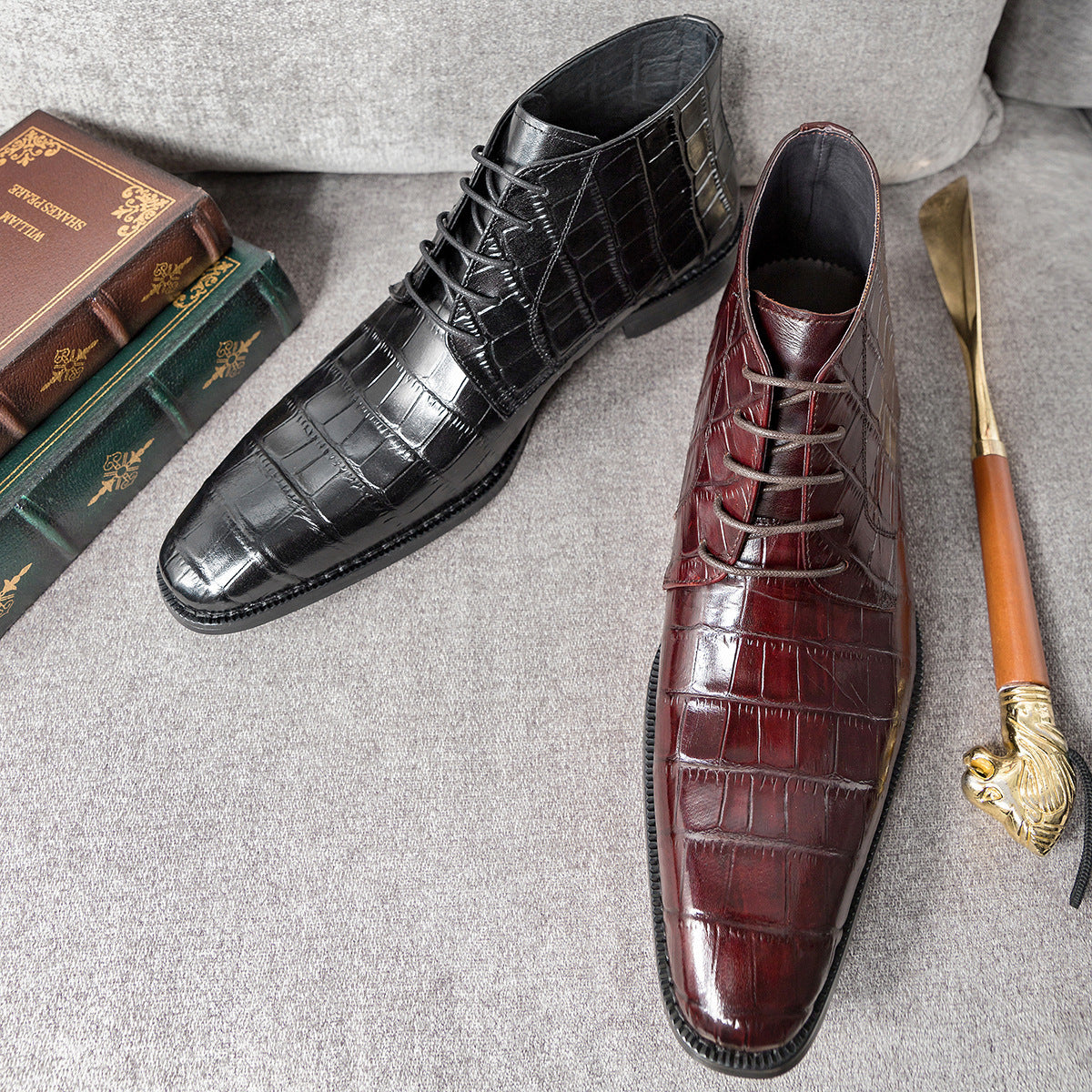 Trendy veterschoenen van koeienhuid voor heren