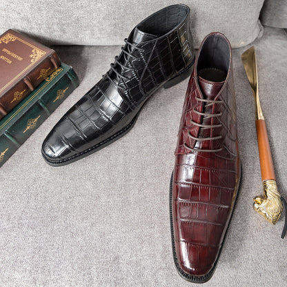 Trendy veterschoenen van koeienhuid voor heren