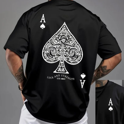 Men's cotton loose-fitting retro ironing pattern T-shirt
