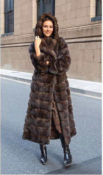 Womens Hooded Long Coat