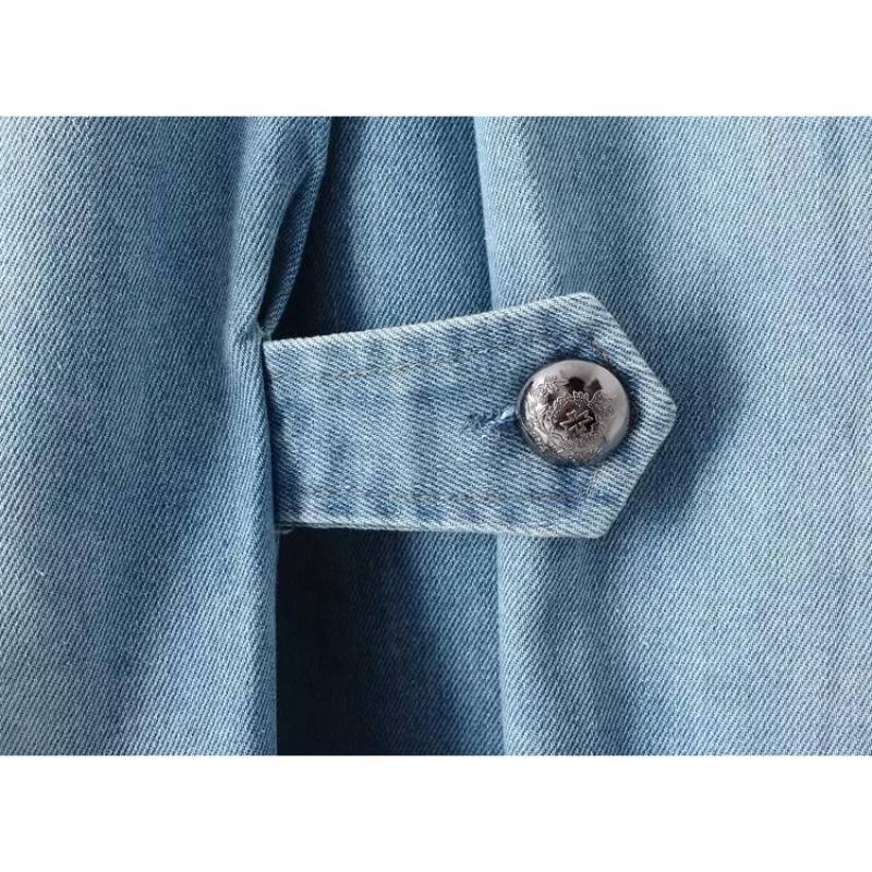 Womens Cape Denim Short Coat Loose Fit Lightweight Jacket