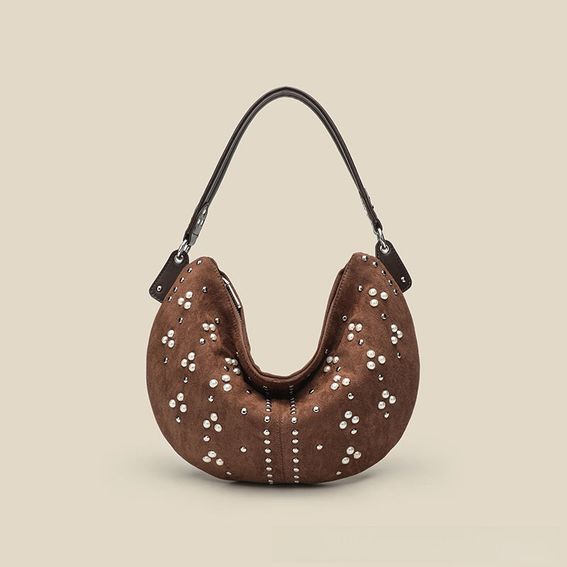 Deerskin Crescent underarm one-shoulder tote bag