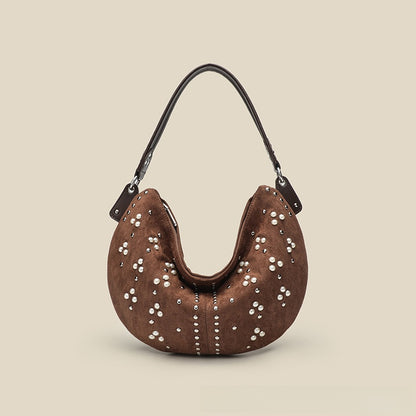 Deerskin Crescent underarm one-shoulder tote bag