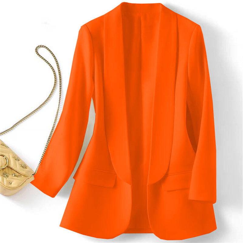 Womens Solid Color Lapel Blazer