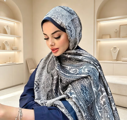 Women's Lijin Satin Scarf Floral Print Shawl