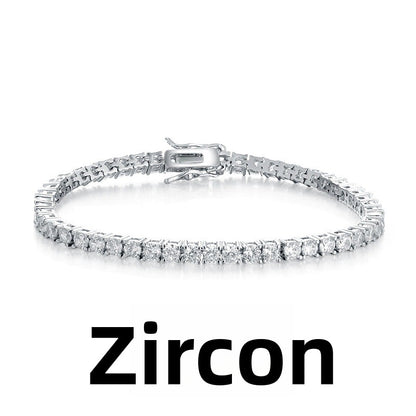 Classic 18K Gold Electroplated Tennis Bracelet with Zircon/Moissanite Stones