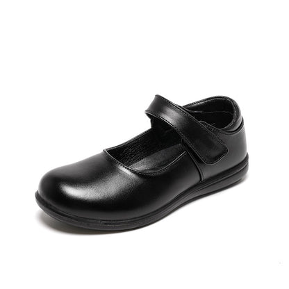Children's Leather Shoes British Style School Performance Velcro Shoes