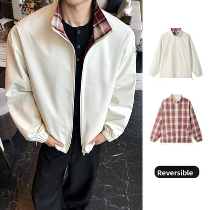 Omkeerbare vintage herenjack losvallend casual model