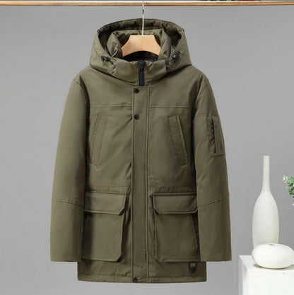 Heren winterjas met afneembare capuchon/bontkraag of zonder bontkraag