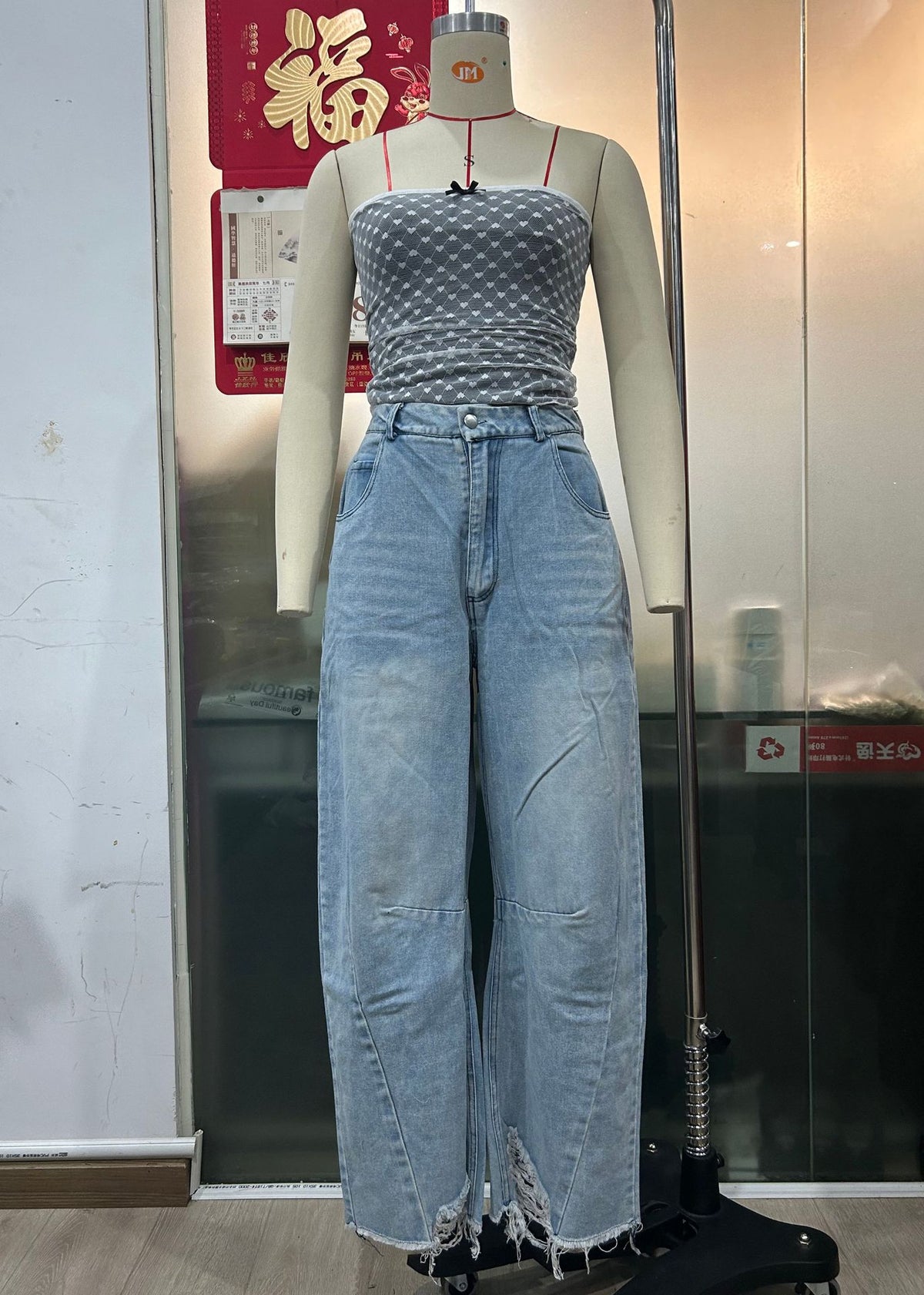 Straight-Leg Sickle Pants Jeans New Multicolor Nine-Point Pants Casual Wide Leg Pants