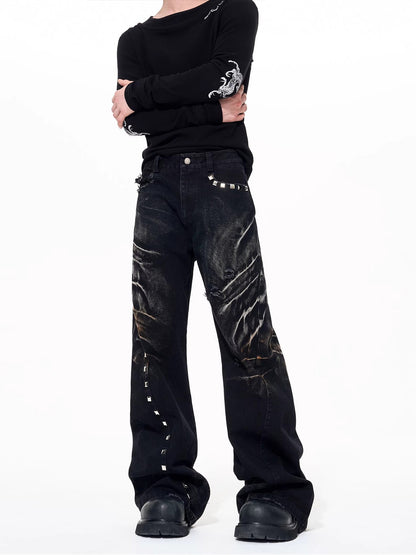 Vintage washed denim jeans
