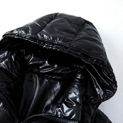 Men's Shiny Short Down Jacket White Goose Down Fill