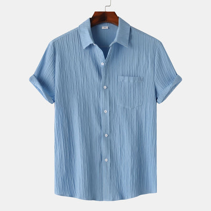 Mens Short Sleeve Lapel Shirt
