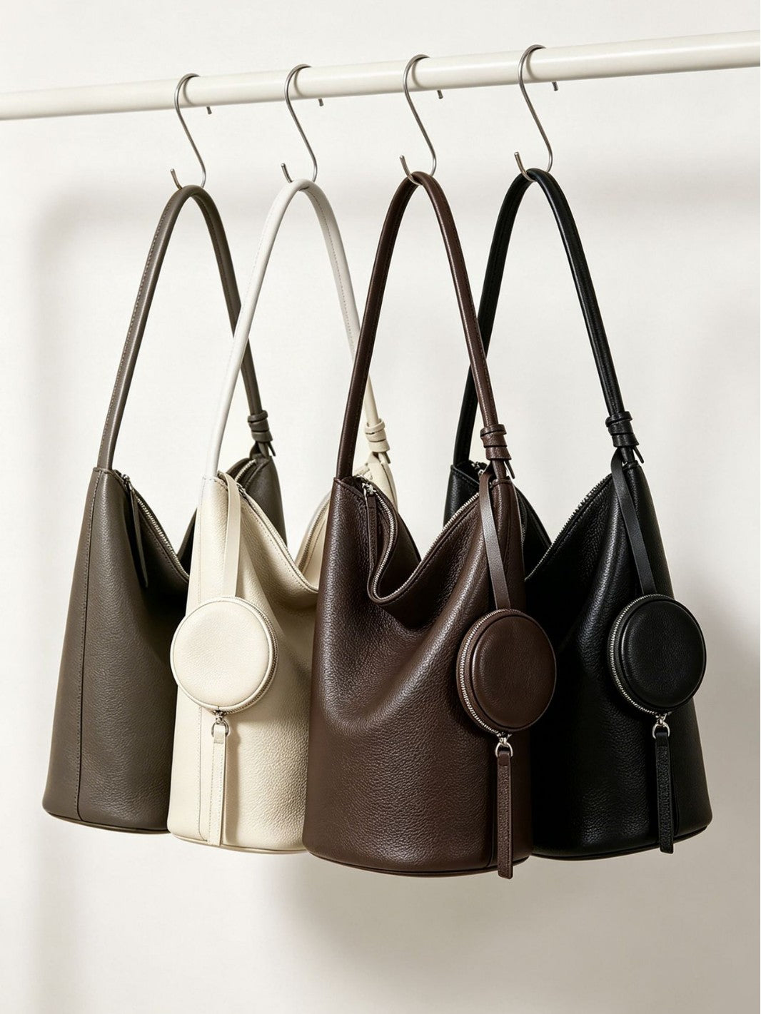 Genuine Leather Large Capacity Bucket Bag Tote Handbag