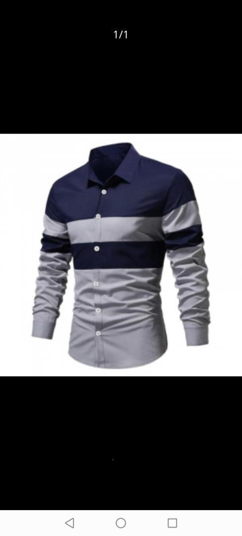 Bedrukt slim-fit  herenoverhemd met lange mouwen elegante model